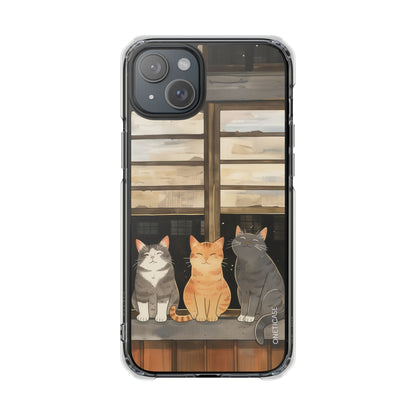 Cats Chilling Magnetic Clear Case for iPhone Series