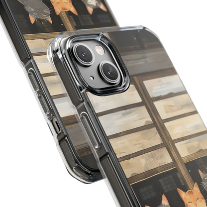 Cats Chilling Magnetic Clear Case for iPhone Series