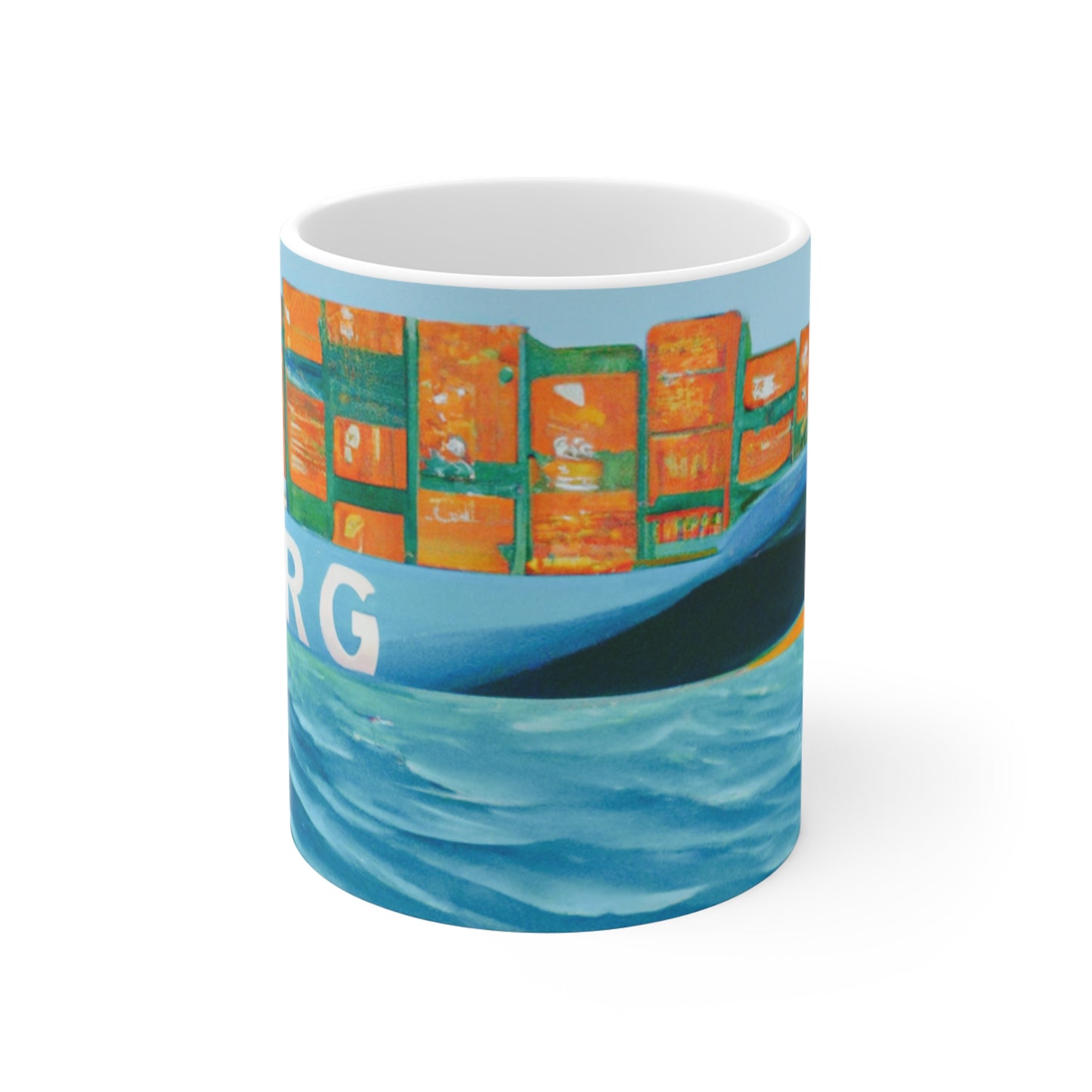 Cargo Ship Art Mug