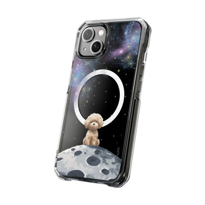 Starry Fluff's - Pookie the Poodle in Space Magnetic Clear Case for iPhone Series