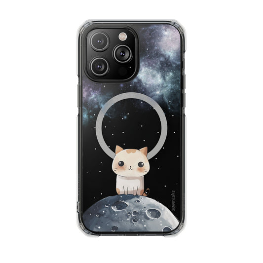 Starry Fluff's - Cosmo the Cat in Space Magnetic Clear Case for iPhone Series