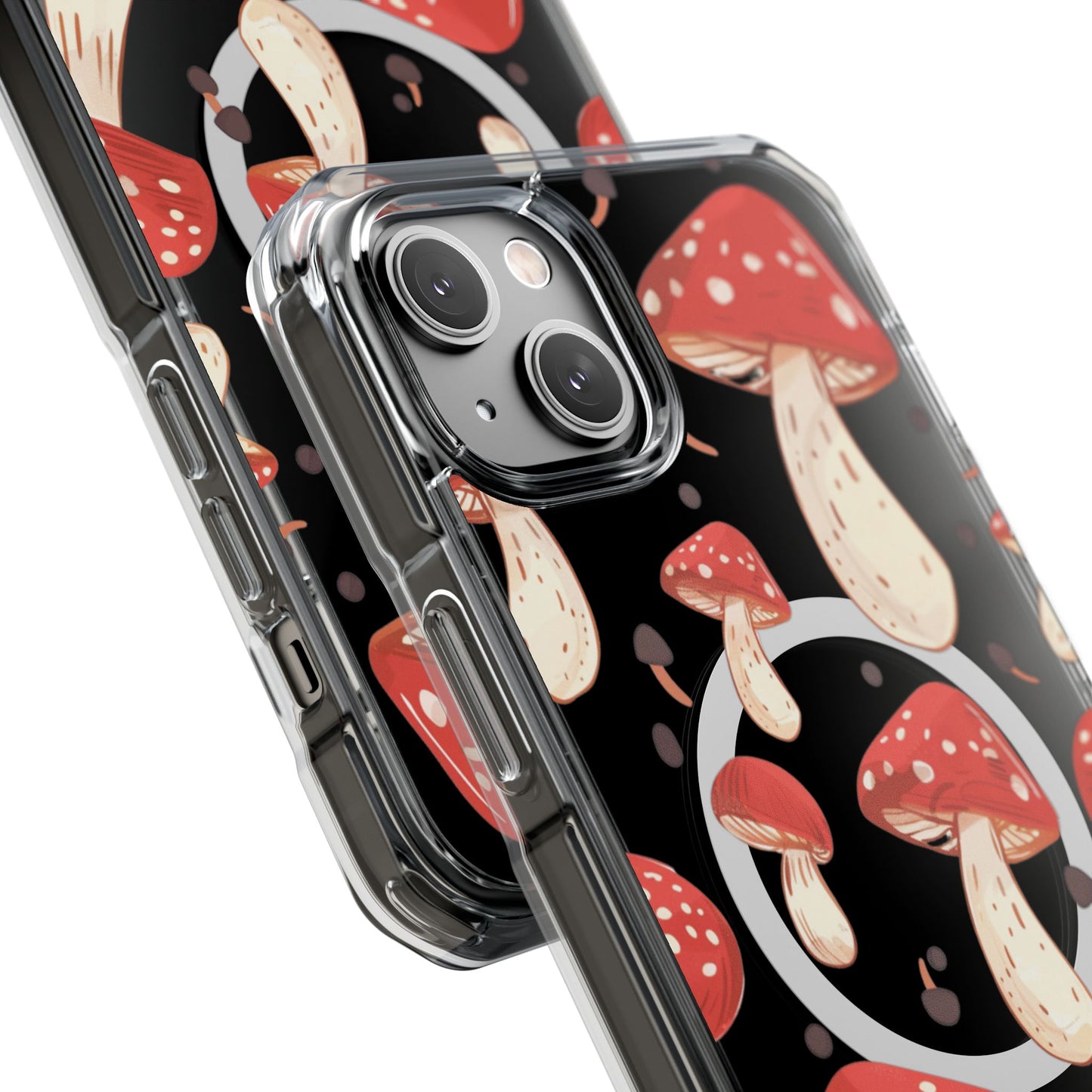 Red Mushrooms Magnetic Clear Case for iPhone Series