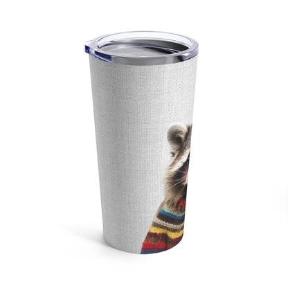 Blushing Raccoon in Sweater Tumbler 20oz