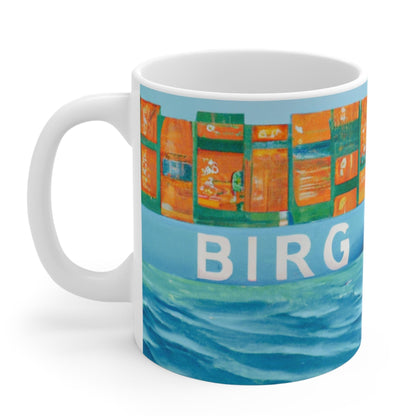 Cargo Ship Art Mug