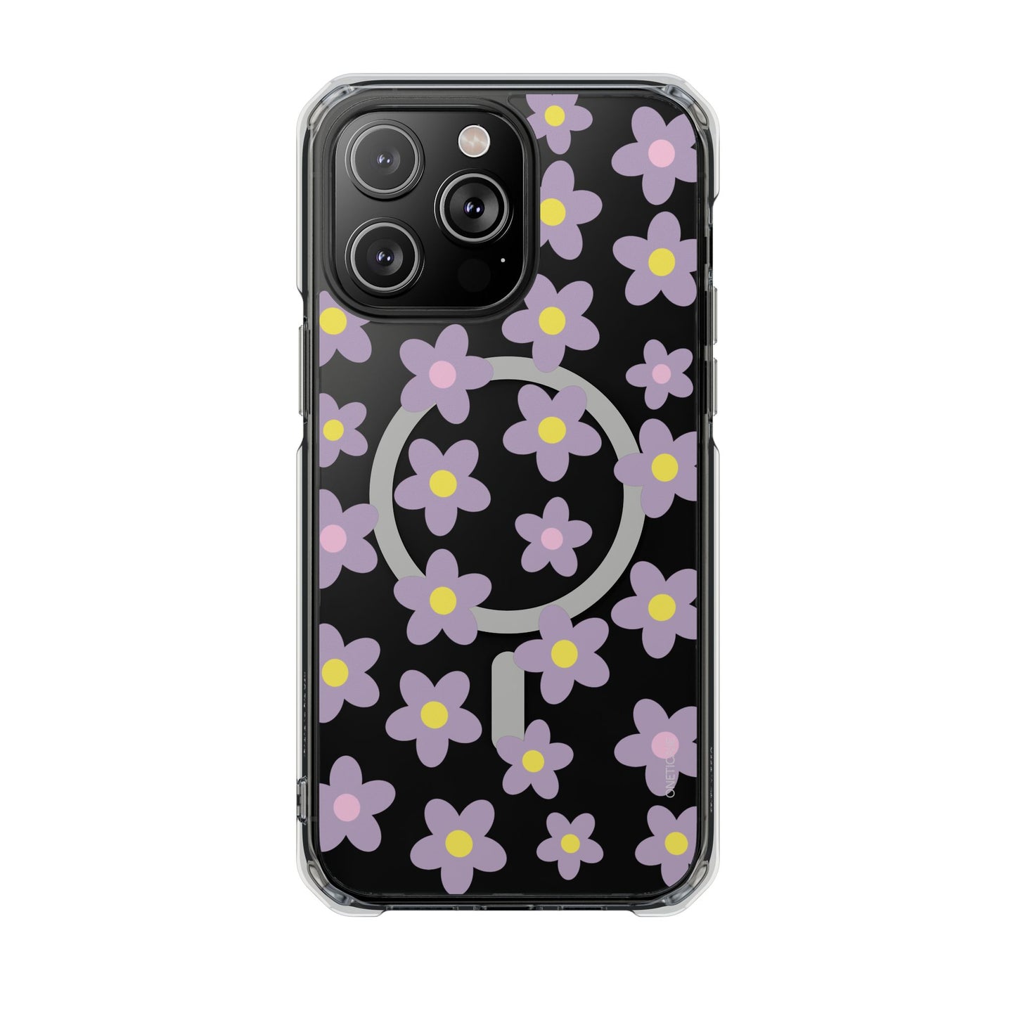 Purple Daisies Magnetic Clear Case for iPhone Series