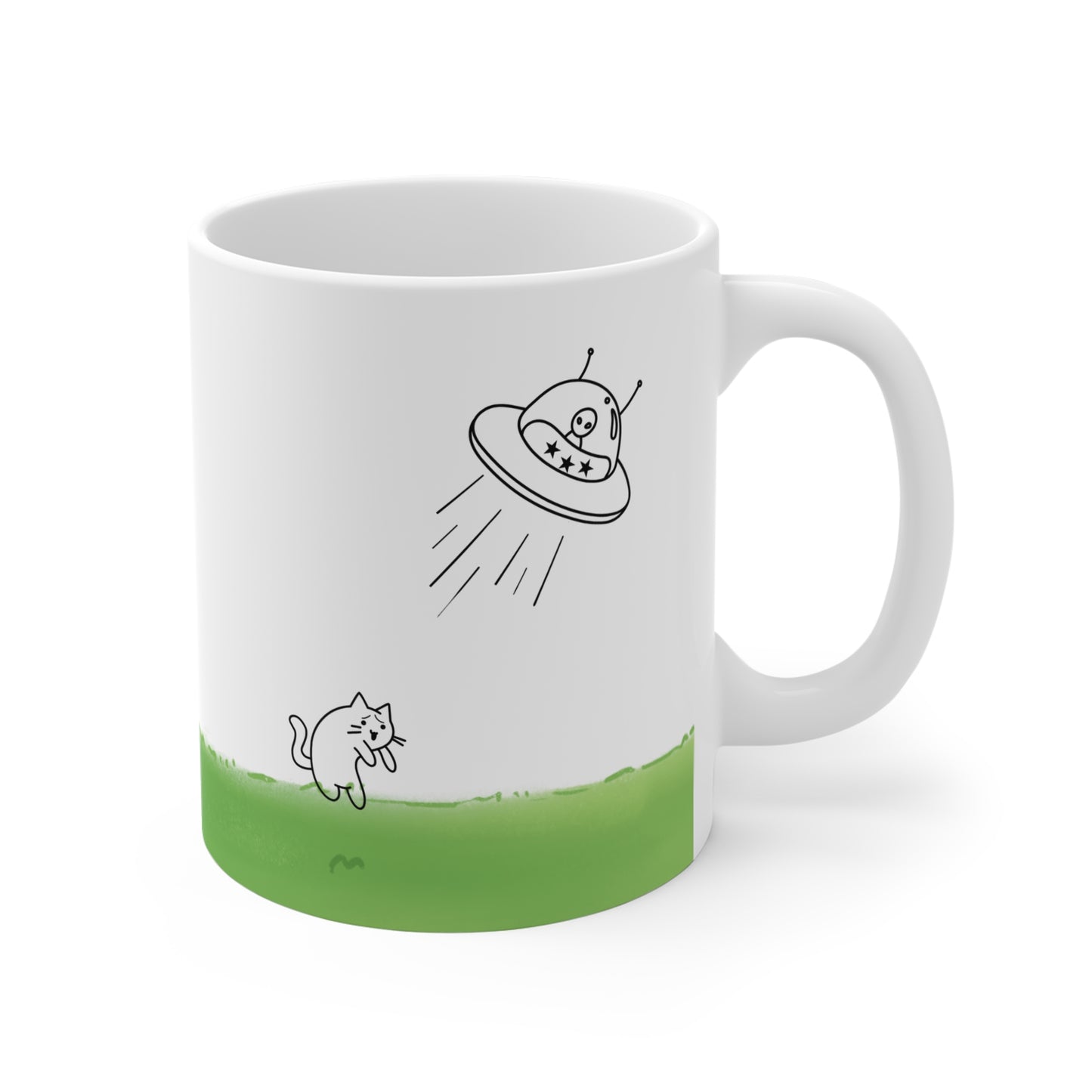 UFO Abducting Cat Mug