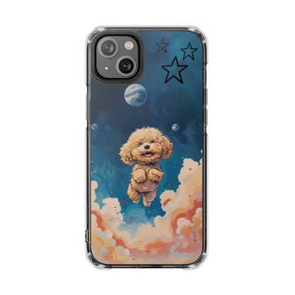 Starry Fluff's - Pookie Poodle Floating in Space Magnetic Clear Case for iPhone Series