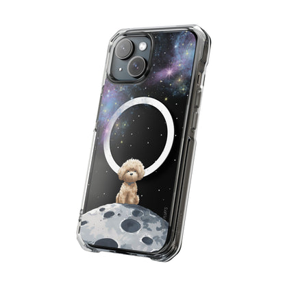 Starry Fluff's - Pookie the Poodle in Space Magnetic Clear Case for iPhone Series