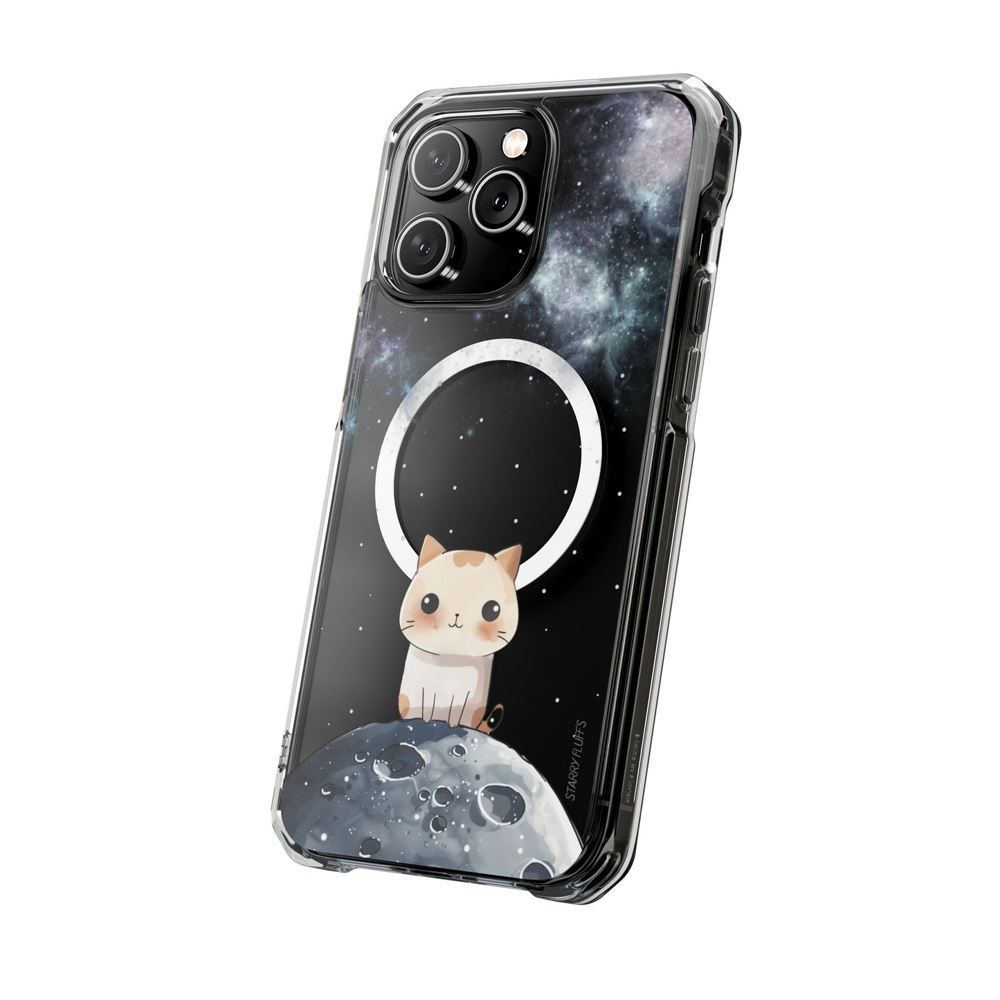 Starry Fluff's - Cosmo the Cat in Space Magnetic Clear Case for iPhone Series