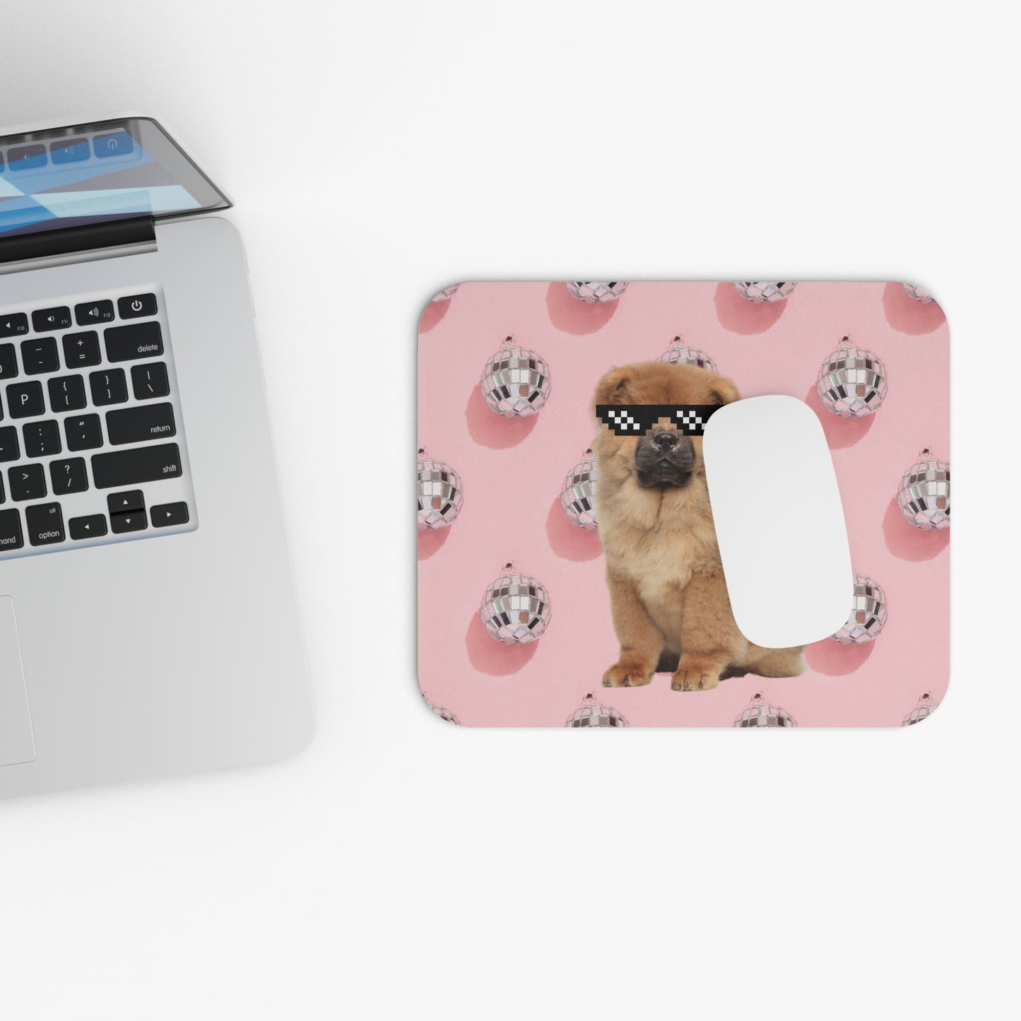 Retro Disco Chow Chow Mouse Pad