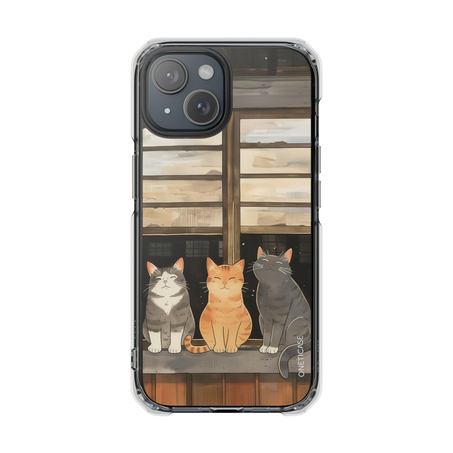 Cats Chilling Magnetic Clear Case for iPhone Series