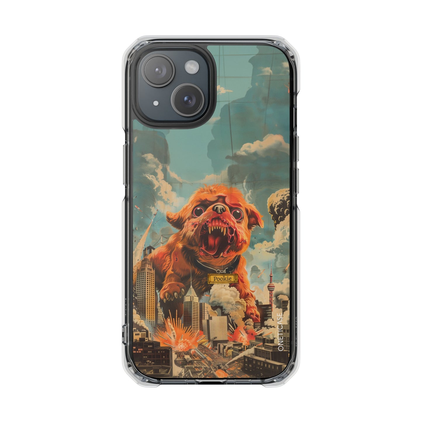 Retro Freak Dog Pookie Magnetic Clear Case for iPhone Series