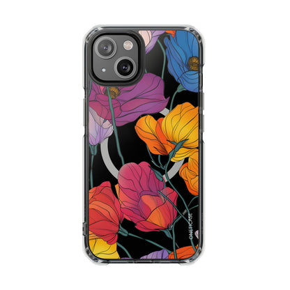 Blossom Pattern Magnetic Clear Case for iPhone Series