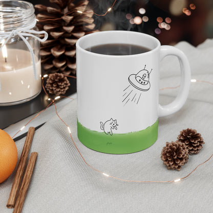 UFO Abducting Cat Mug