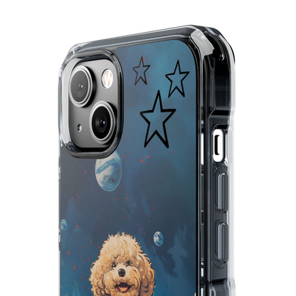 Starry Fluff's - Pookie Poodle Floating in Space Magnetic Clear Case for iPhone Series