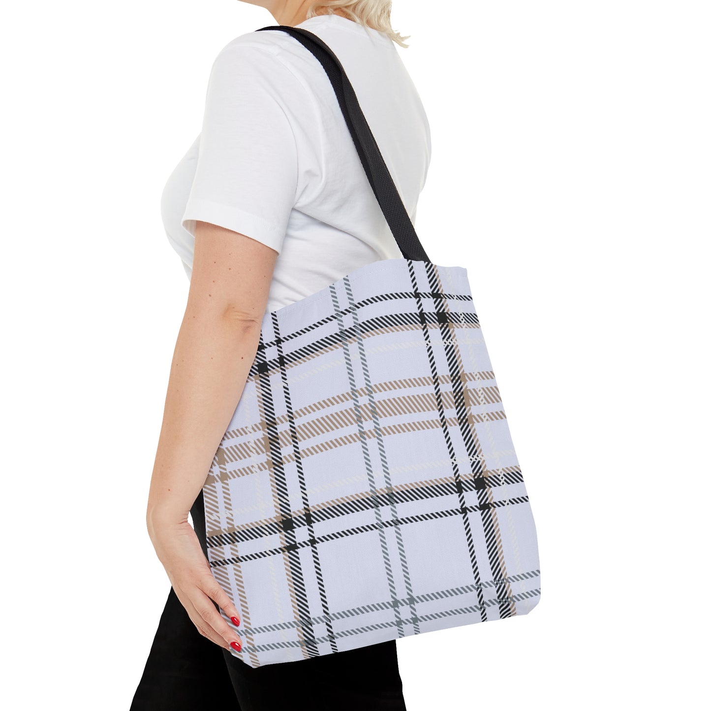 Blue Plaid Tote Bag