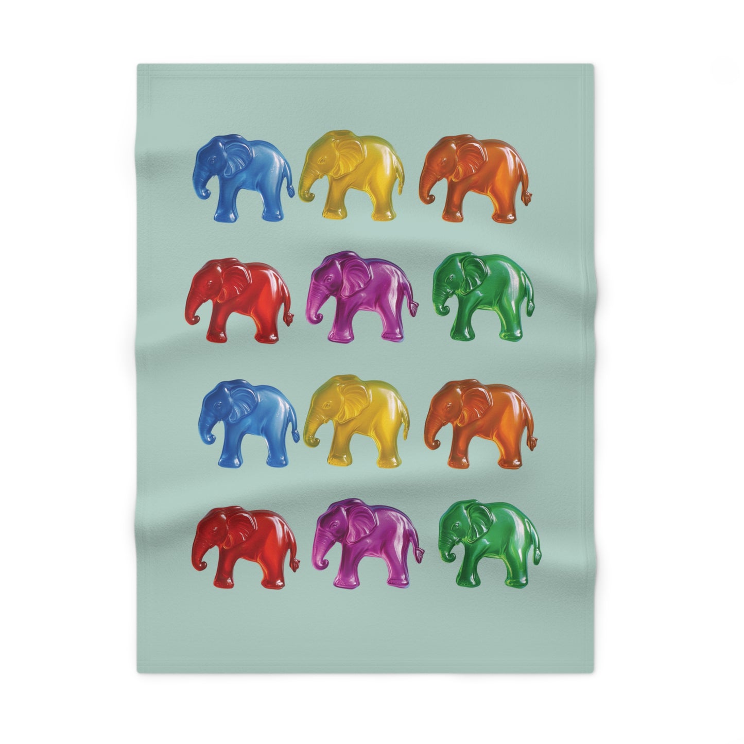 Gummy Elephants Soft Fleece Baby Blanket