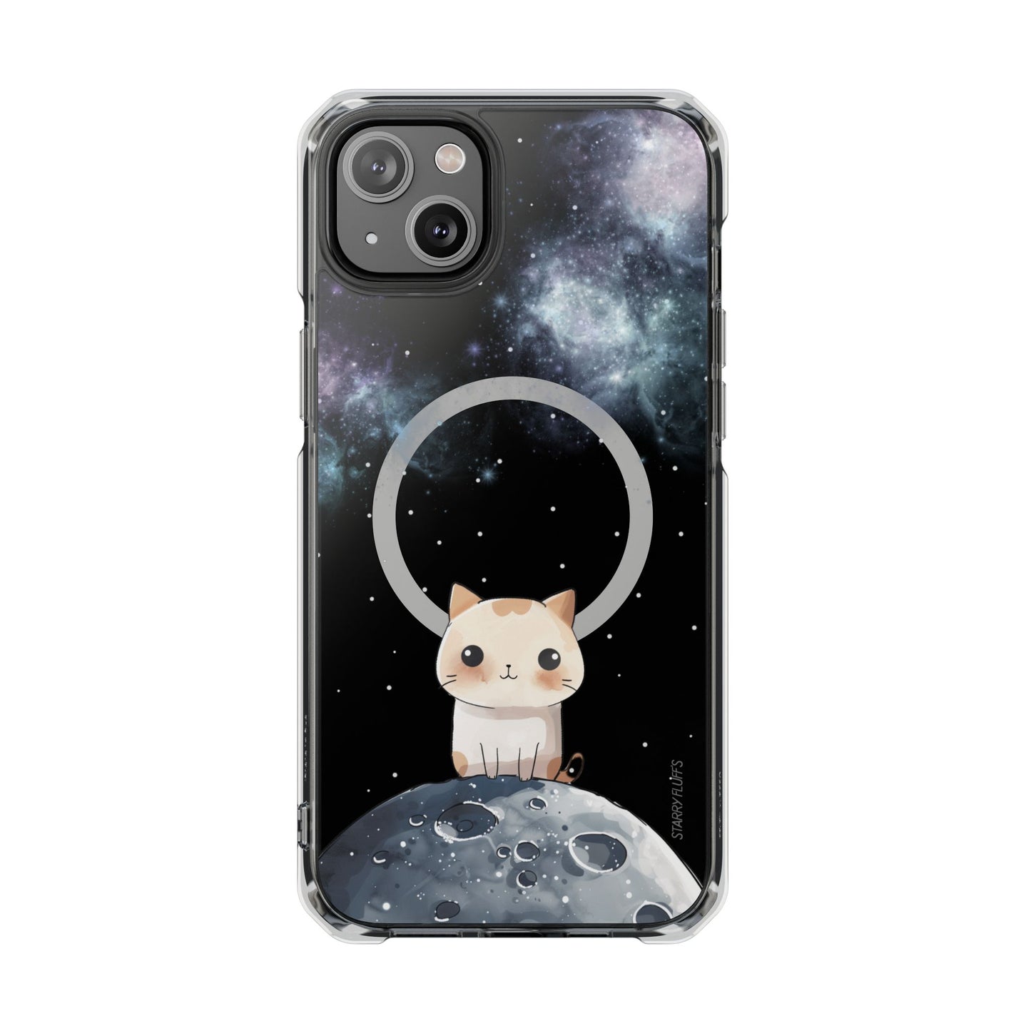 Starry Fluff's - Cosmo the Cat in Space Magnetic Clear Case for iPhone Series