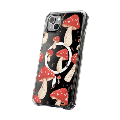 Red Mushrooms Magnetic Clear Case for iPhone Series