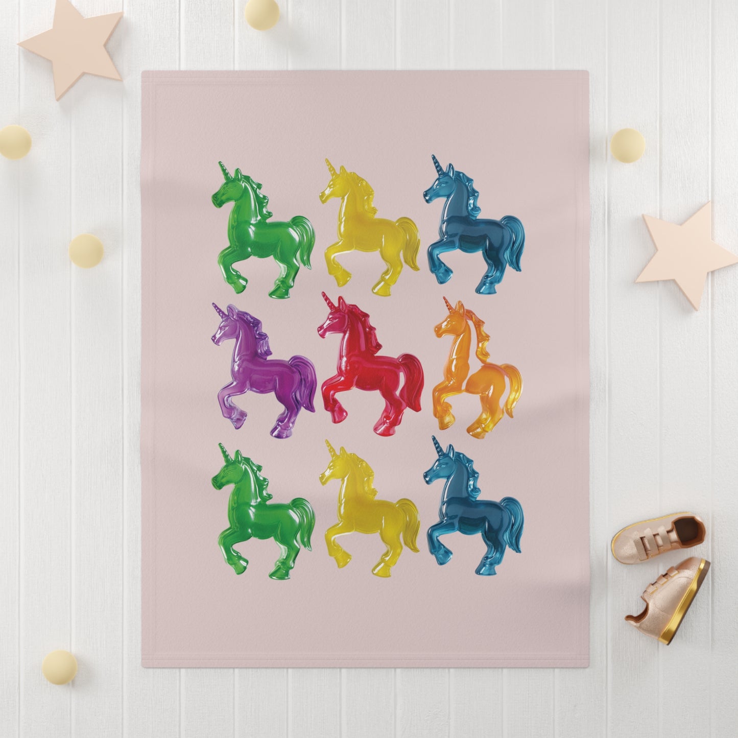 Gummy Unicorns Soft Fleece Baby Blanket