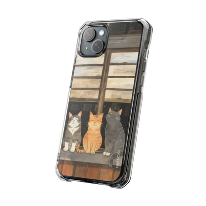 Cats Chilling Magnetic Clear Case for iPhone Series