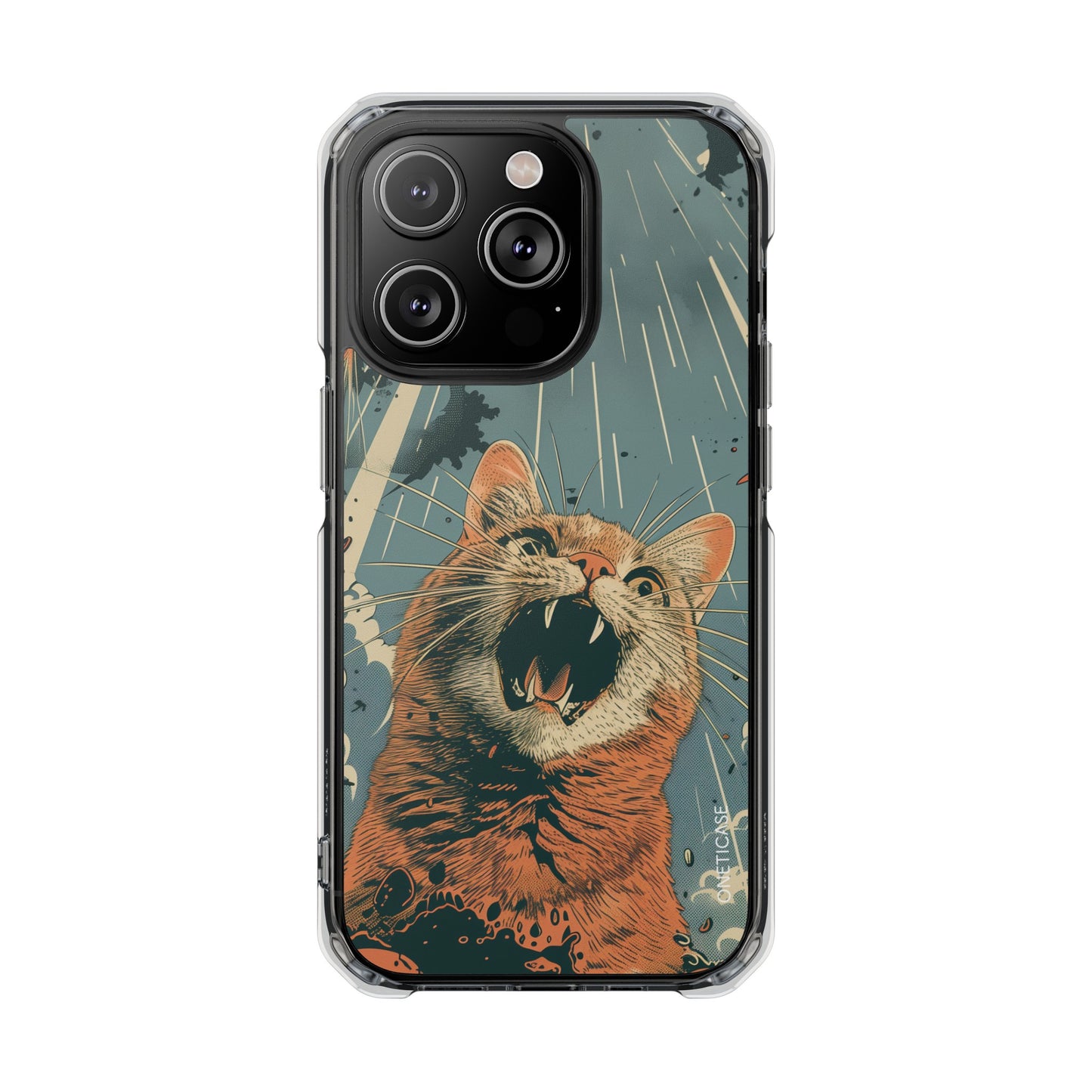 Retro Cat Magnetic Clear Case for iPhone Series