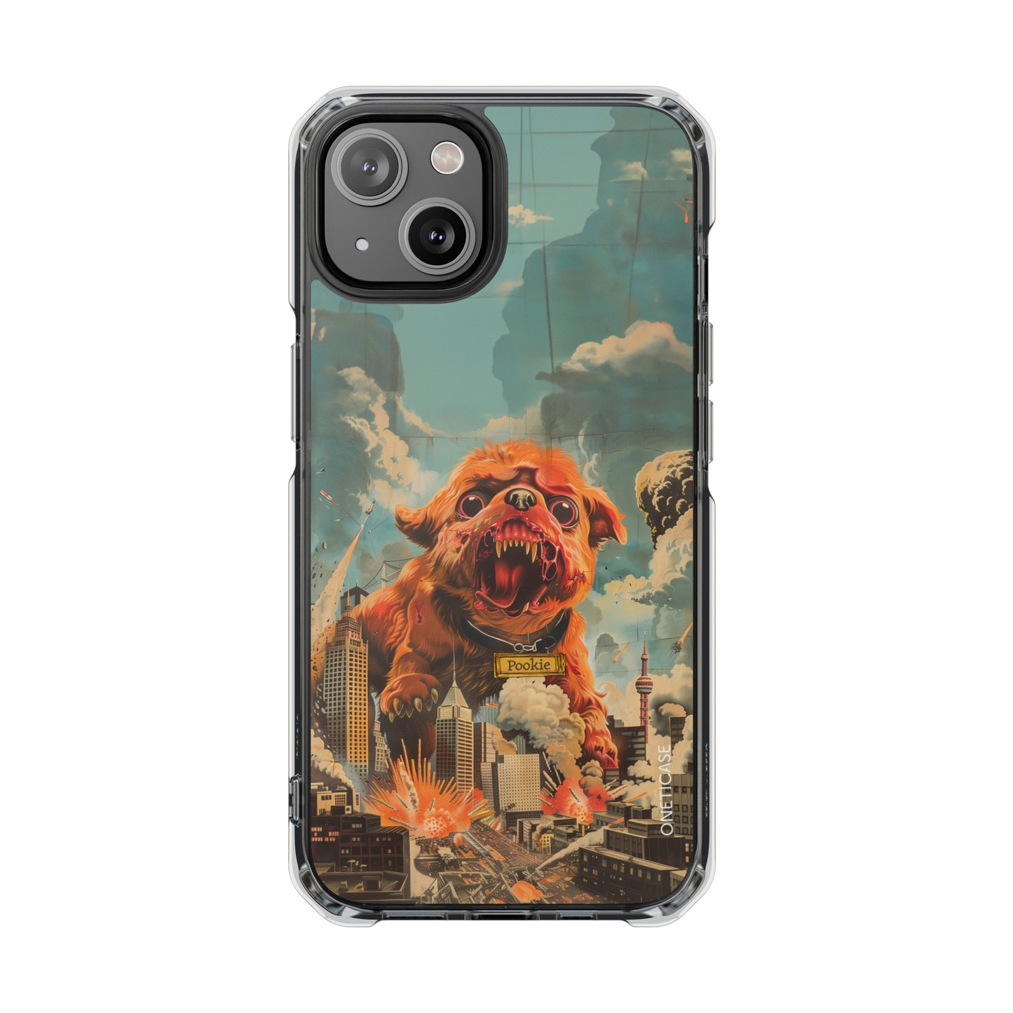 Retro Freak Dog Pookie Magnetic Clear Case for iPhone Series