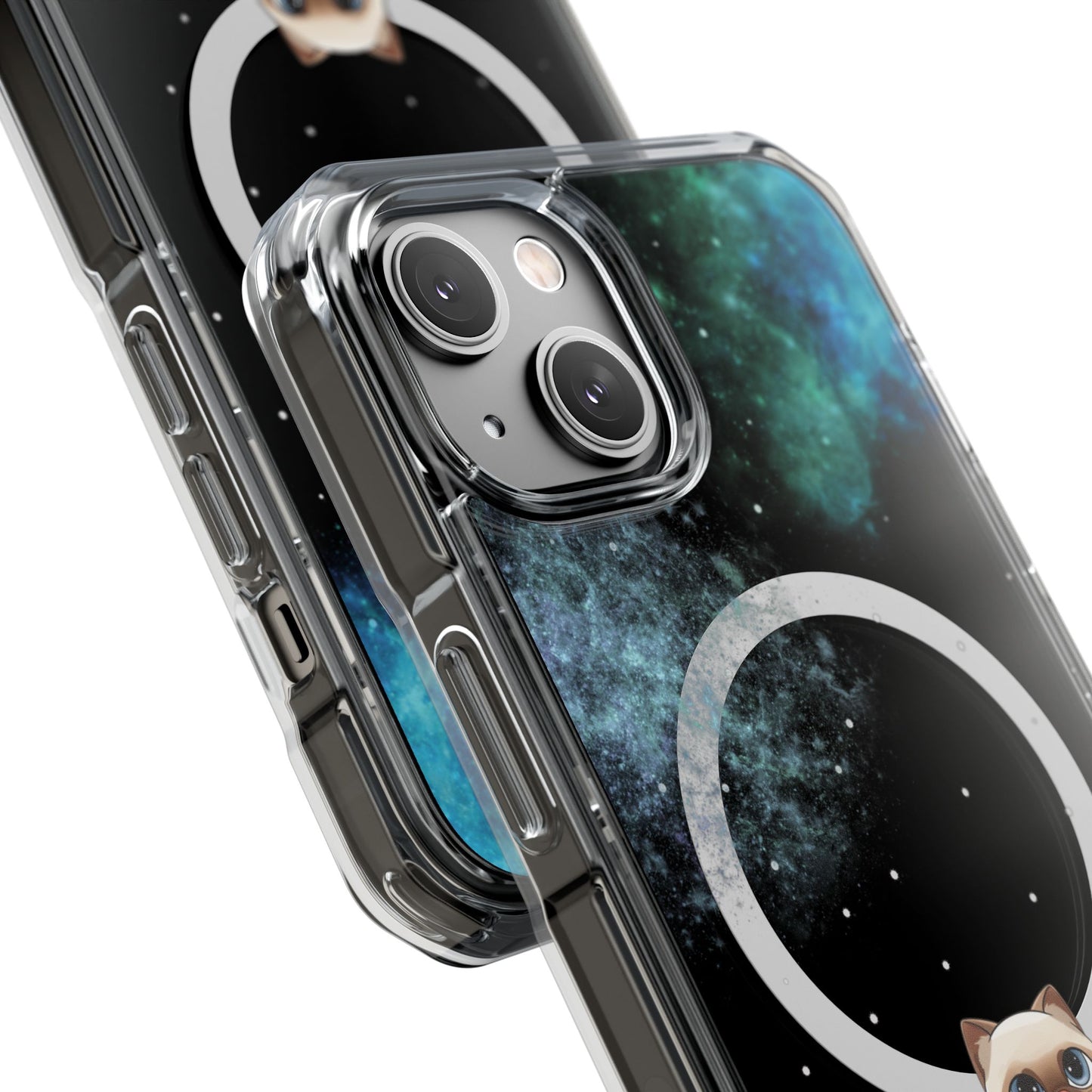 Starry Fluff's - Nebula the Siamese in Space Magnetic Clear Case for iPhone Series