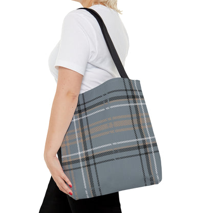 Gray Plaid Tote Bag