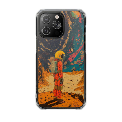 Retro Astronaut on Planet X Magnetic Clear Case for iPhone Series