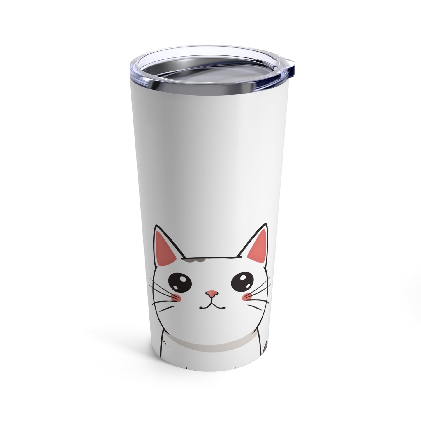 White Tabby Cat Tumbler 20oz