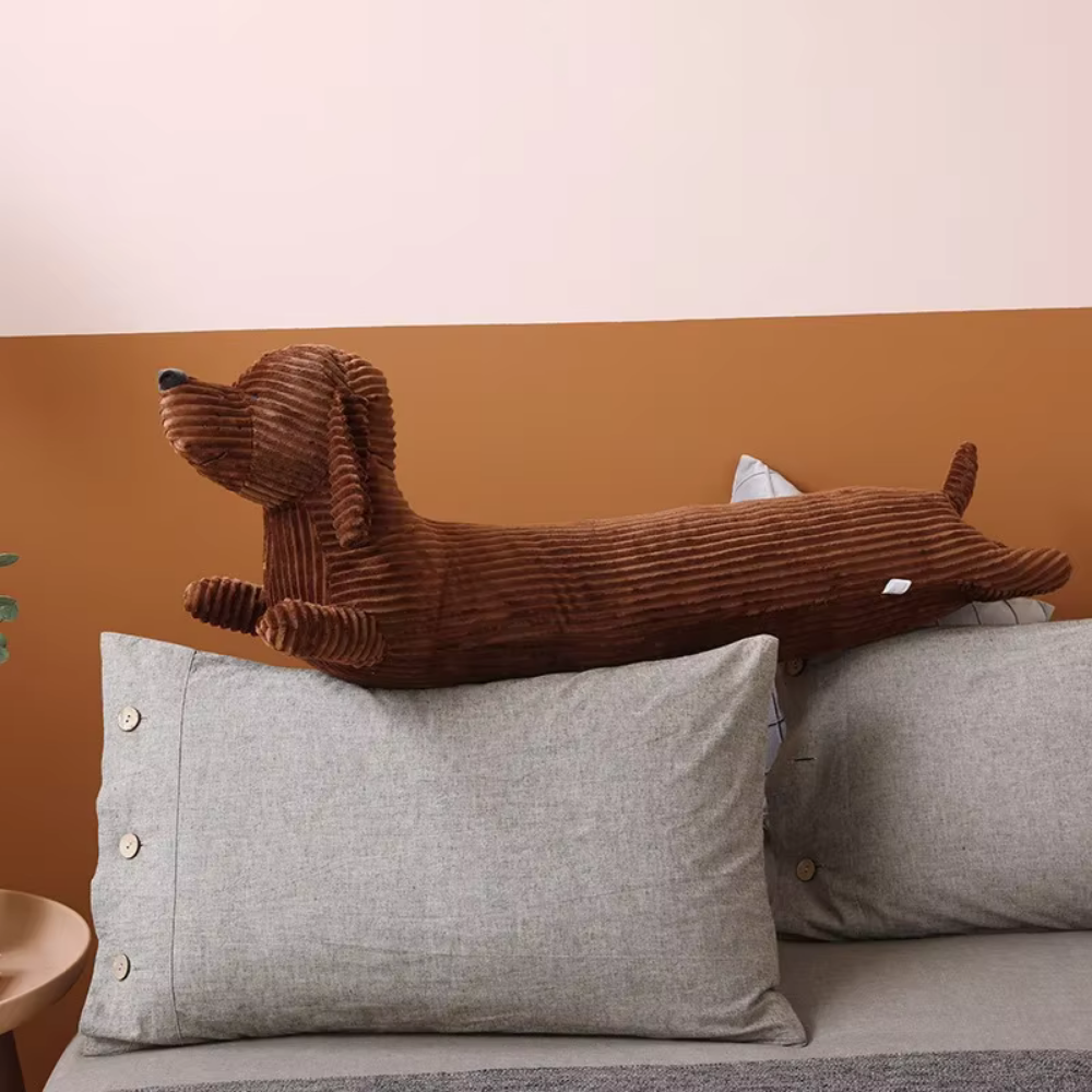 Cartoon Wiener Dog Plush Pillow