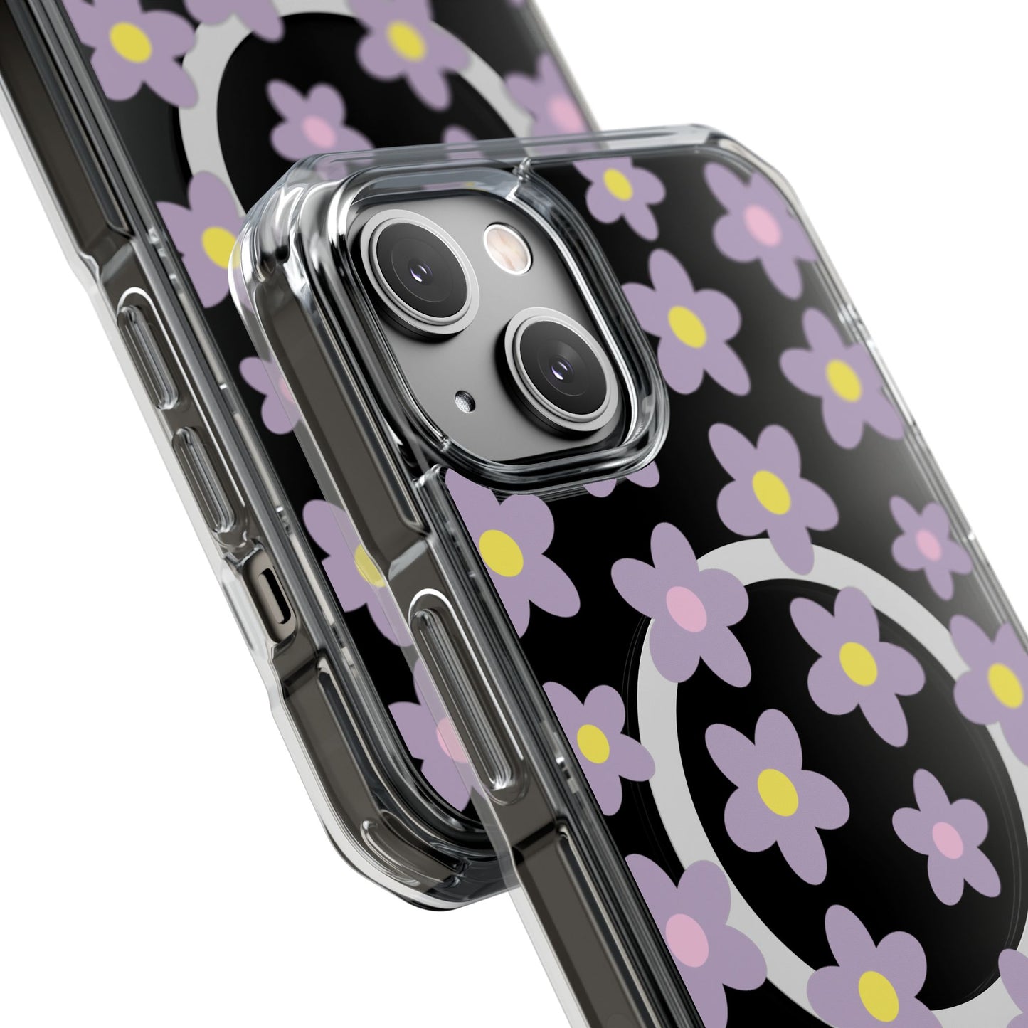 Purple Daisies Magnetic Clear Case for iPhone Series