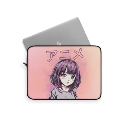 Purple Hair Anime Girl Laptop Sleeve