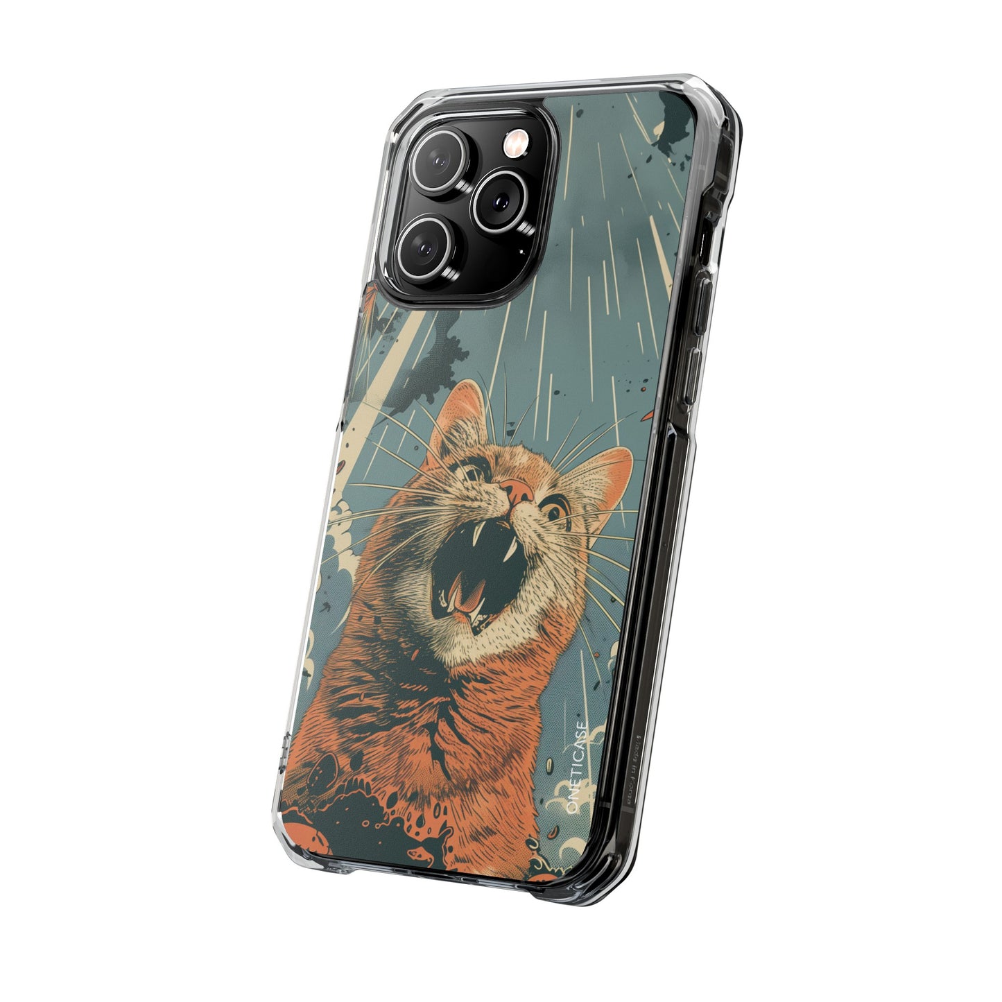 Retro Cat Magnetic Clear Case for iPhone Series