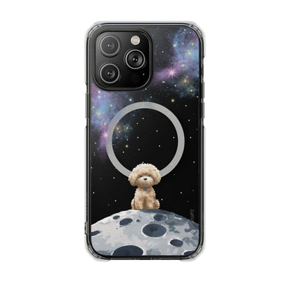 Starry Fluff's - Pookie the Poodle in Space Magnetic Clear Case for iPhone Series