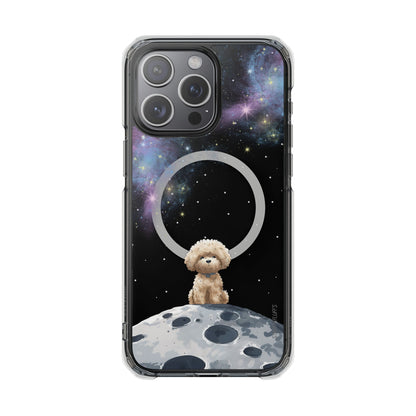 Starry Fluff's - Pookie the Poodle in Space Magnetic Clear Case for iPhone Series