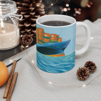 Cargo Ship Art Mug