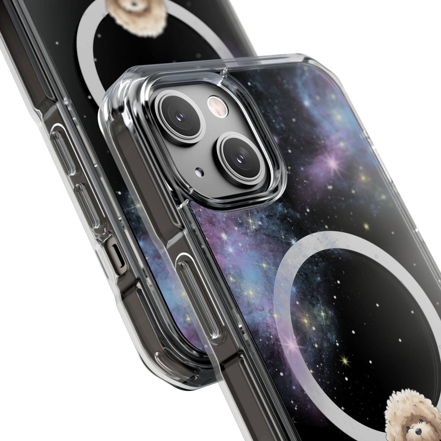 Starry Fluff's - Pookie the Poodle in Space Magnetic Clear Case for iPhone Series