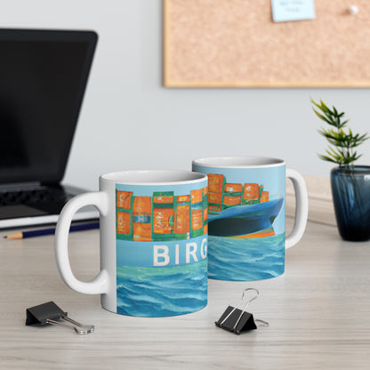 Cargo Ship Art Mug