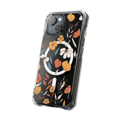 Rustic Floral Pattern Magnetic Clear Case for iPhone Series