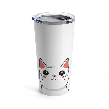 White Tabby Cat Tumbler 20oz