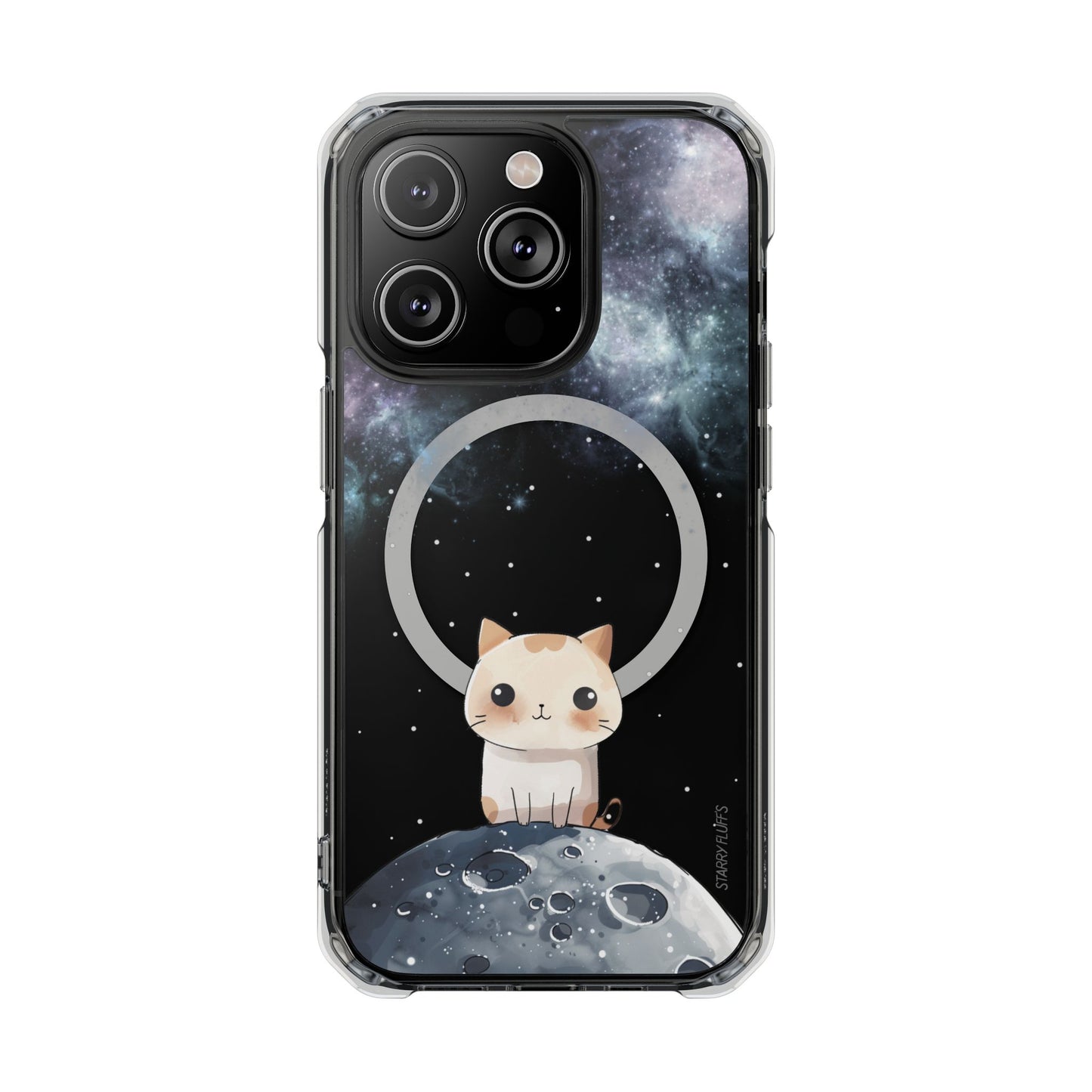 Starry Fluff's - Cosmo the Cat in Space Magnetic Clear Case for iPhone Series