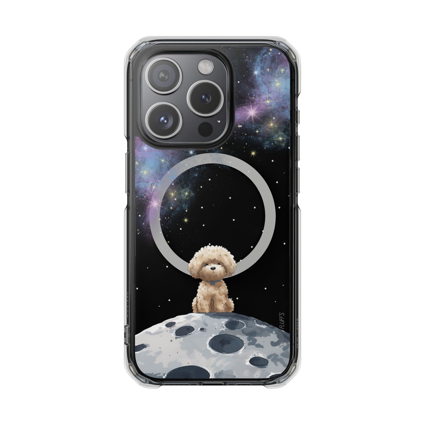 Starry Fluff's - Pookie the Poodle in Space Magnetic Clear Case for iPhone Series