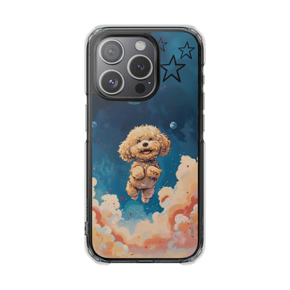 Starry Fluff's - Pookie Poodle Floating in Space Magnetic Clear Case for iPhone Series