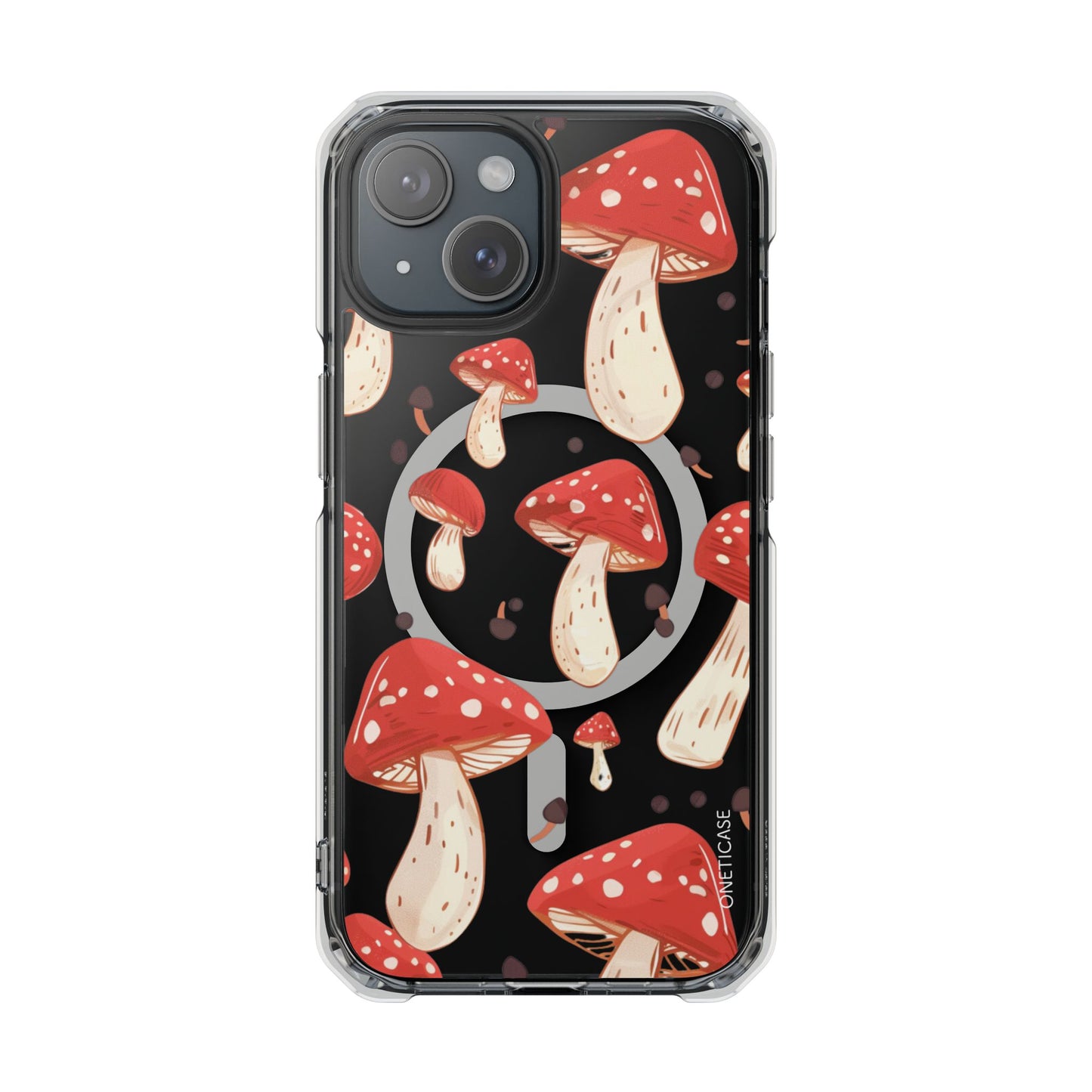 Red Mushrooms Magnetic Clear Case for iPhone Series