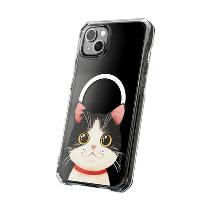 Tuxedo Cat Magnetic Clear Case for iPhone Series