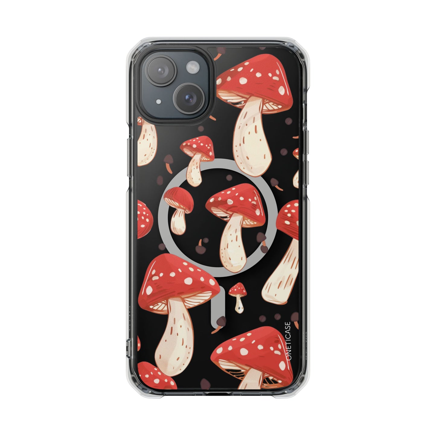 Red Mushrooms Magnetic Clear Case for iPhone Series