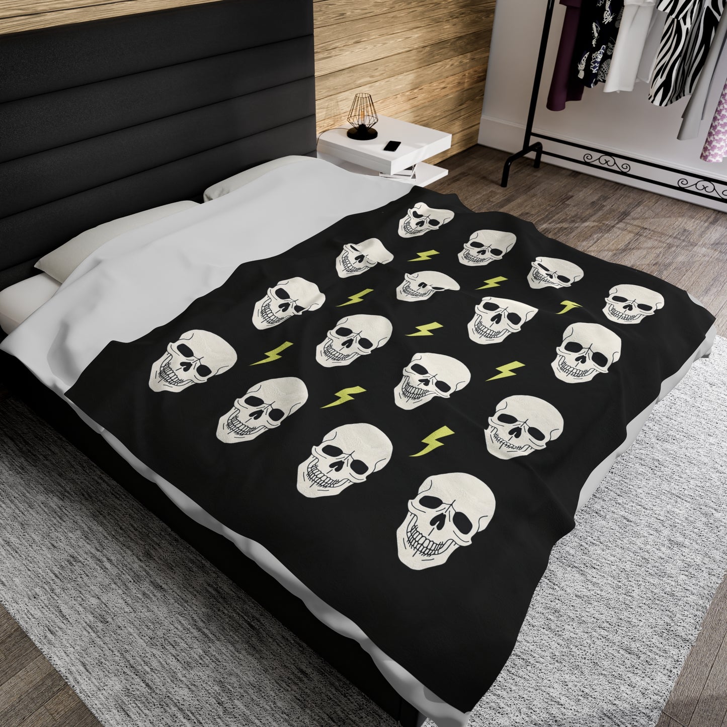 Gothic Skeleton Blanket Plush Throw