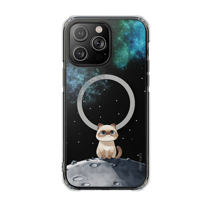 Starry Fluff's - Nebula the Siamese in Space Magnetic Clear Case for iPhone Series